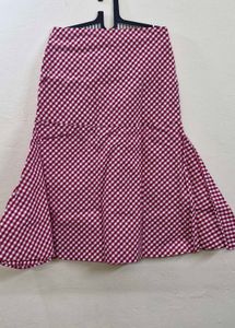Plaid Flared Skirt