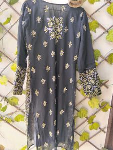 Chikankari Black Kurta and dupatta