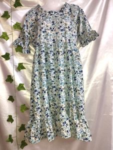 Cute Blue Floral Gown