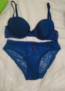 Navy Blue Bra With Brief