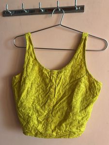 Yellow Embroidered Top