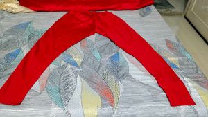 Red And Cream Anarkali Kurta Set