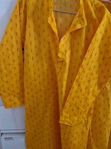 Yellow Cotton Kurta Set
