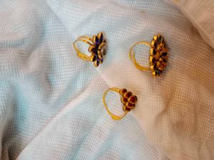 Floral Ring Set Of 3 Piece