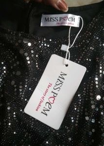MISS POEM Brand New Mirror sequence midi dress