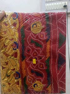Madwadi Zari Work Red Georgette Chunri Duppata