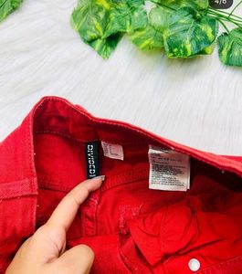 New Tag h&amp;m Red Wide Leg Pants