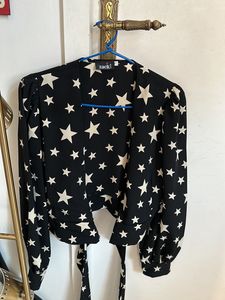 A Starry Wrap Crop Top