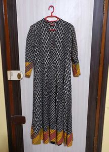 Black & White Printed Long Dress