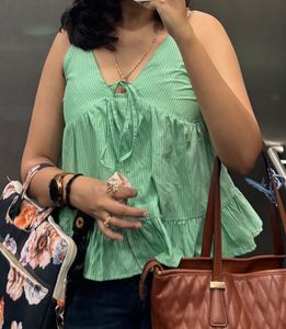 Striped Halter Neck Top