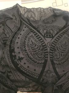 Black Sheer Paisley Top