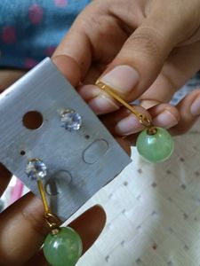 Cute, Elegant Detachable Green Drop Earrings