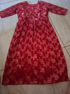 Red & Gold Floral Dress