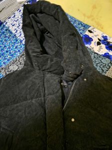 Padded Black Jacket with Hood