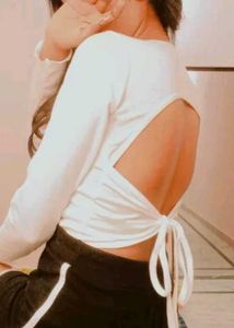 White Backless Top
