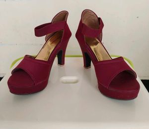 Burgundy Heels Used Only  Twice