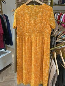 Yellow Floral Midi Dress