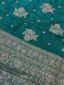 Emerald Green Banarasi Silk Saree- New