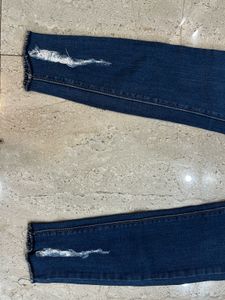 Dark Wash Distressed Skinny Jeans