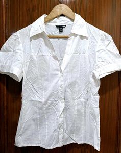 H&M White Button-Up Top