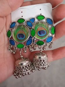 Peacock Jhumka Earrings