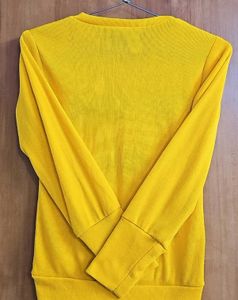 Yellow Top with Polka Dot Scarf