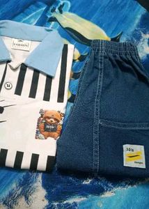 Denim Shorts Clothing Set