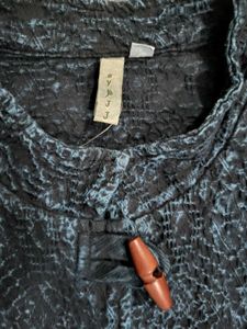 Denim Jacket with Toggle Closure