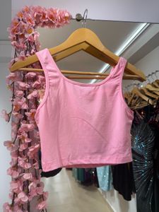 Pink Floral Crop Top