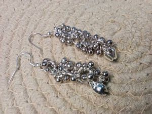 oxidised silver light weight earrings