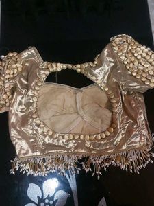 Gold Embellished Blouse and saree