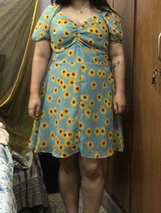 Sea Green Floral Dress