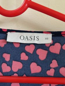 Oasis Heart Print Wrap Dress