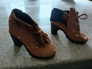 Brown Heeled Ankle Boots