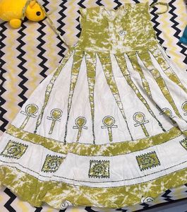 Green &amp; White Dress