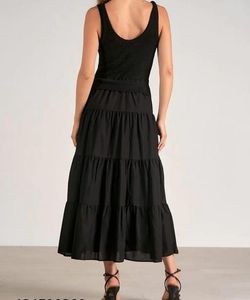 Free Size Full Length Classy Black Dress