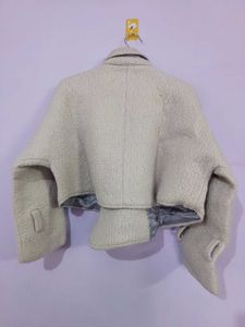 Grey Woolen Crop Jacket