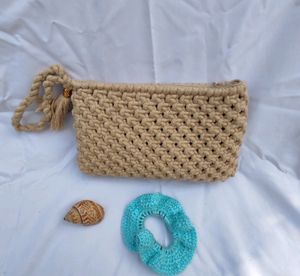 Handmade Macrame Clutch Bag