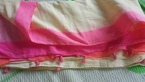 Beautiful Khadi Cotton Saree With Tassels