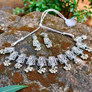 Oxidized Silver Necklace Set