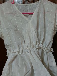 White Peplum Top