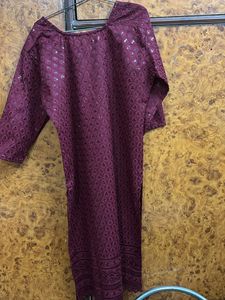 Maroon Sequin Work Kurti