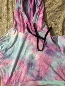Tie Dye Hoodie Casual Cropped