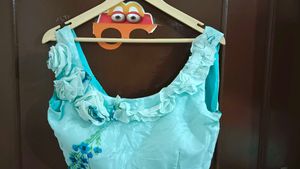 Baby Blue Organza Festive Lehanga