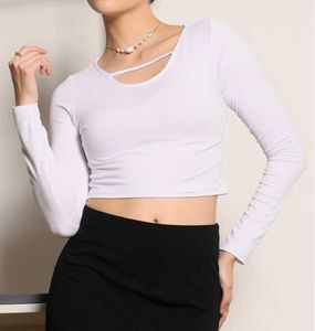 Chic White Long Sleeve Crop Top Size- M,L,XL