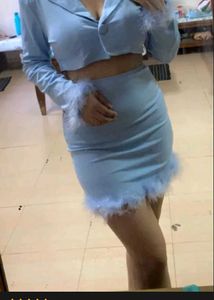 Full Sleevees Collared Coat And Skirt Set