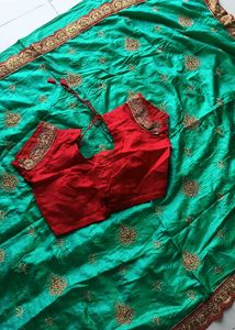party wear saree with blouse