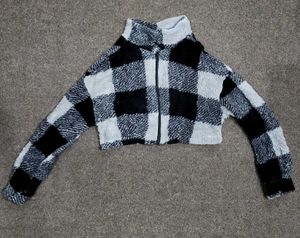 Cozy Plaid Crop Jacket