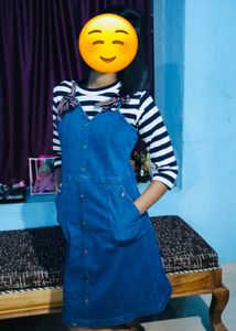 Denim Baba Suit For Women Blue Colour