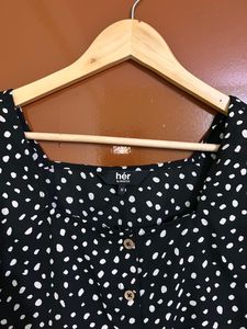 Polka Dot Black Top